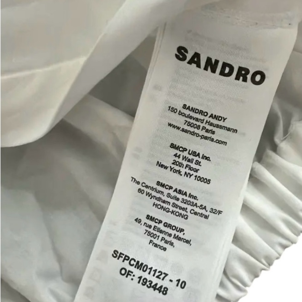 Sandro | White Button-Up Cropped Shirt - Picture 6 of 6